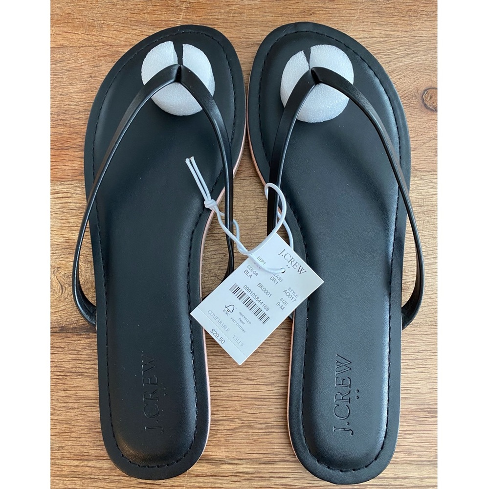 JCrew Factory Black Summer Flip Flops